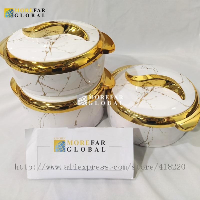 3 Stück/Set 1,5/2/2,5 Liter Speisenwärmer Thermische Isolierung Heißtopf Ramadan-Event Lunchbox für Hochzeit Familienfeier