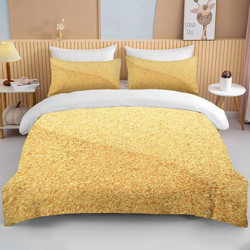 Natur Sand 3D-effekt Sängkläder Set King Size Dubbelsäng Mikrofiber Eller Polyester Påslakan Set Täcke Sängkläder Set