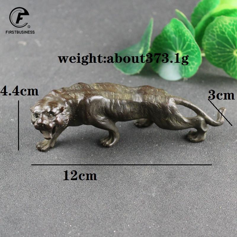Antique Heavy BIG TIGER Figurine Miniature Desktop Ornament Retro Metal Lucky Beast Statue Home Decoration Craft Accessories