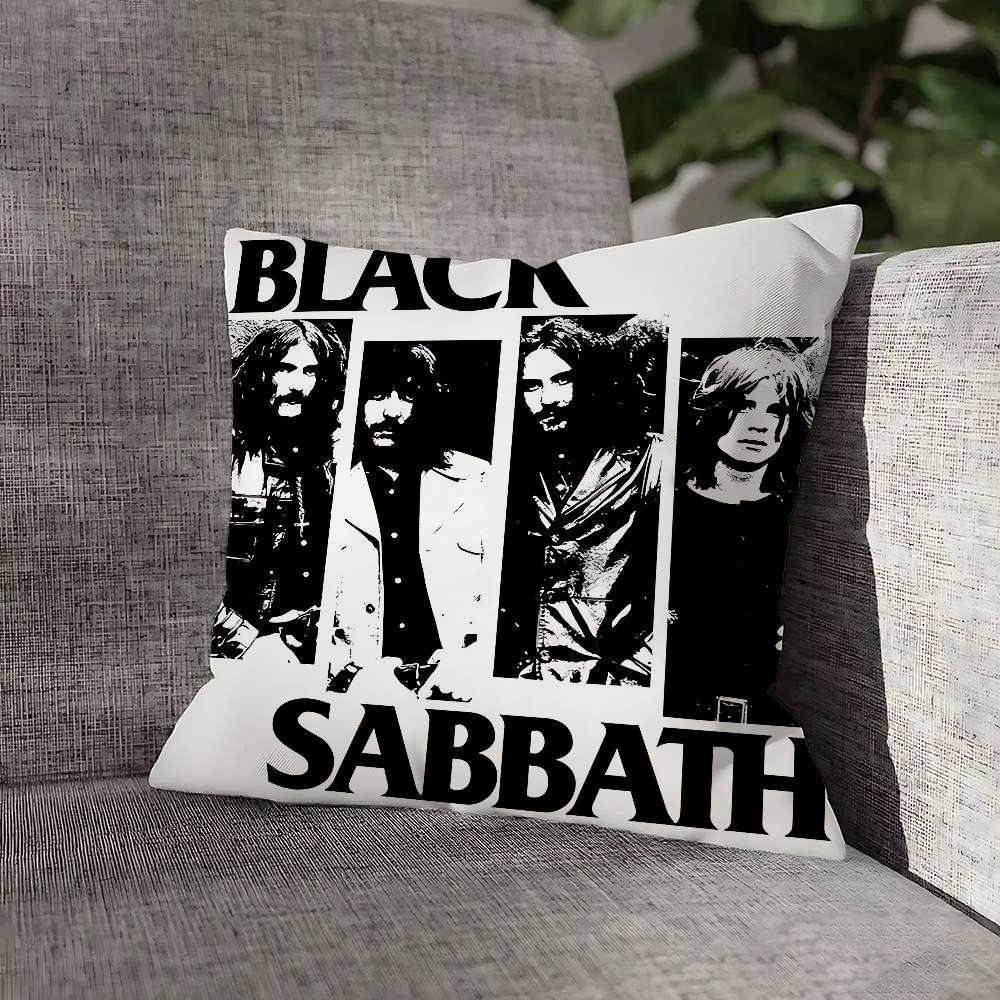 B-Black S-Sabbath Ozzy Pillow Case For Sofa Decor Car Office Room Printing Cushion Cover Decorations and Protector