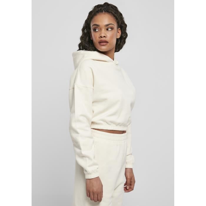 Sweatshirt à capuche - Urban Classics - Court - Oversized - Femme - Polaire brossée