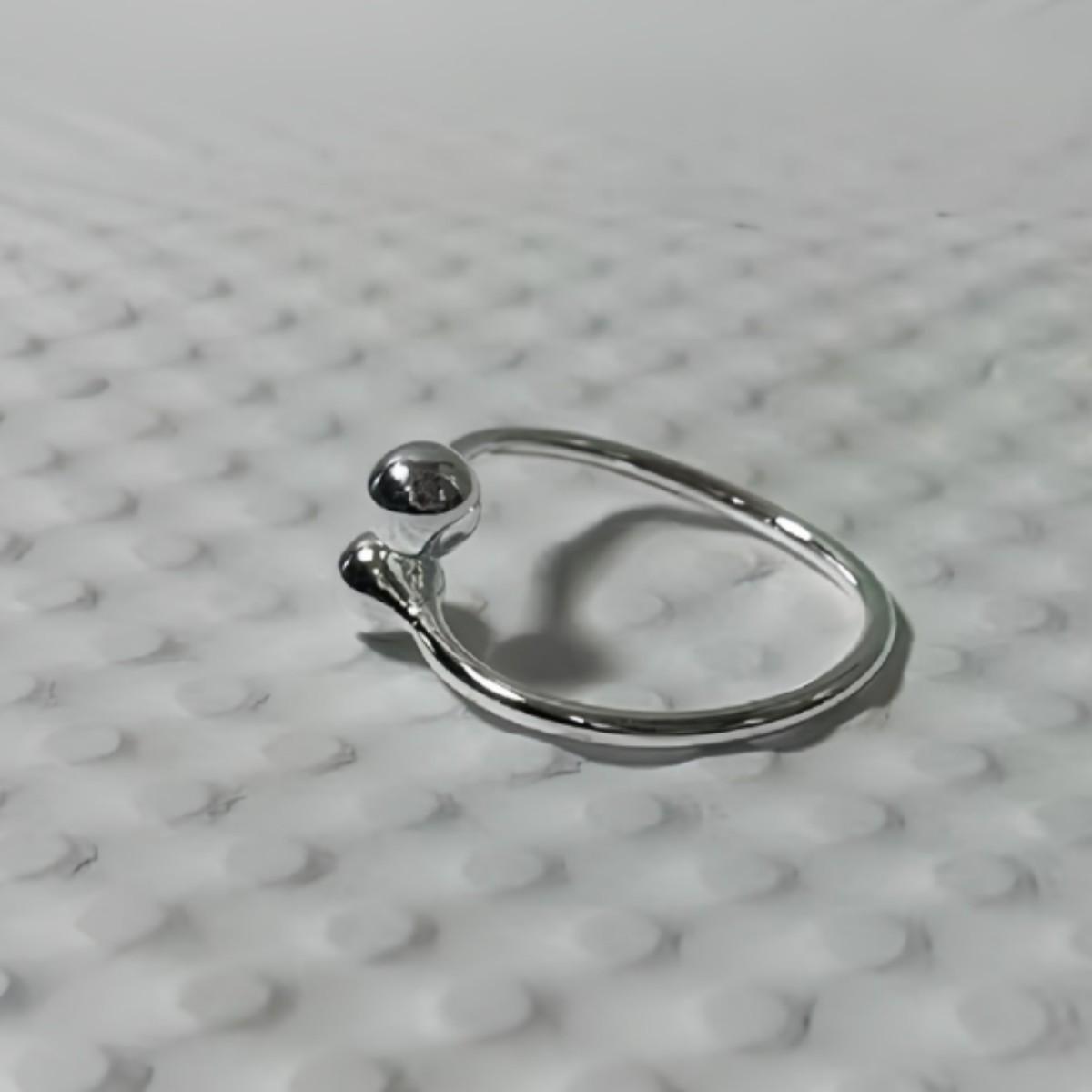 European & American Fashion Adjustable Beaded Women s Ring (Cold INS Style) серебряный