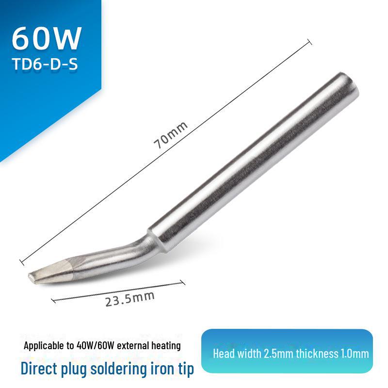 Jinruikang 60 W Chrom-Lötkolbenspitze, spitz, externe Heizung, kompatibel mit 30 W- und 40 W-Lötkolben.