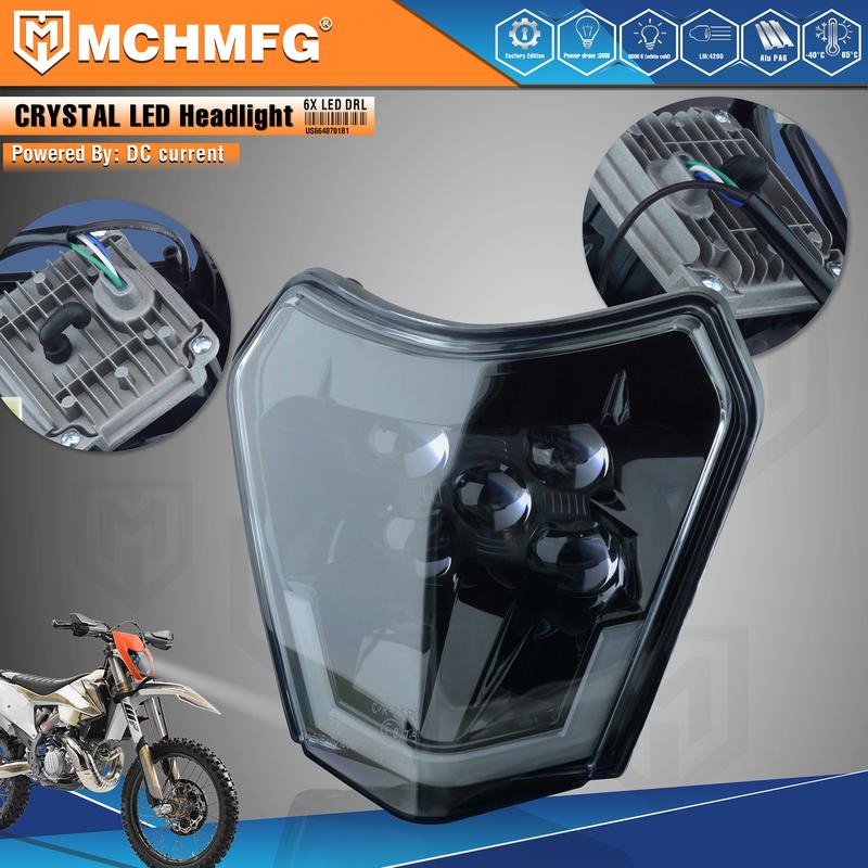 MCHMFG Dirt Bike Motorcycle Headlight Headlamp FOR KTM EXC EXCF SX SXF XC XCF XCW XCFW 125 250 300 350 450 530
