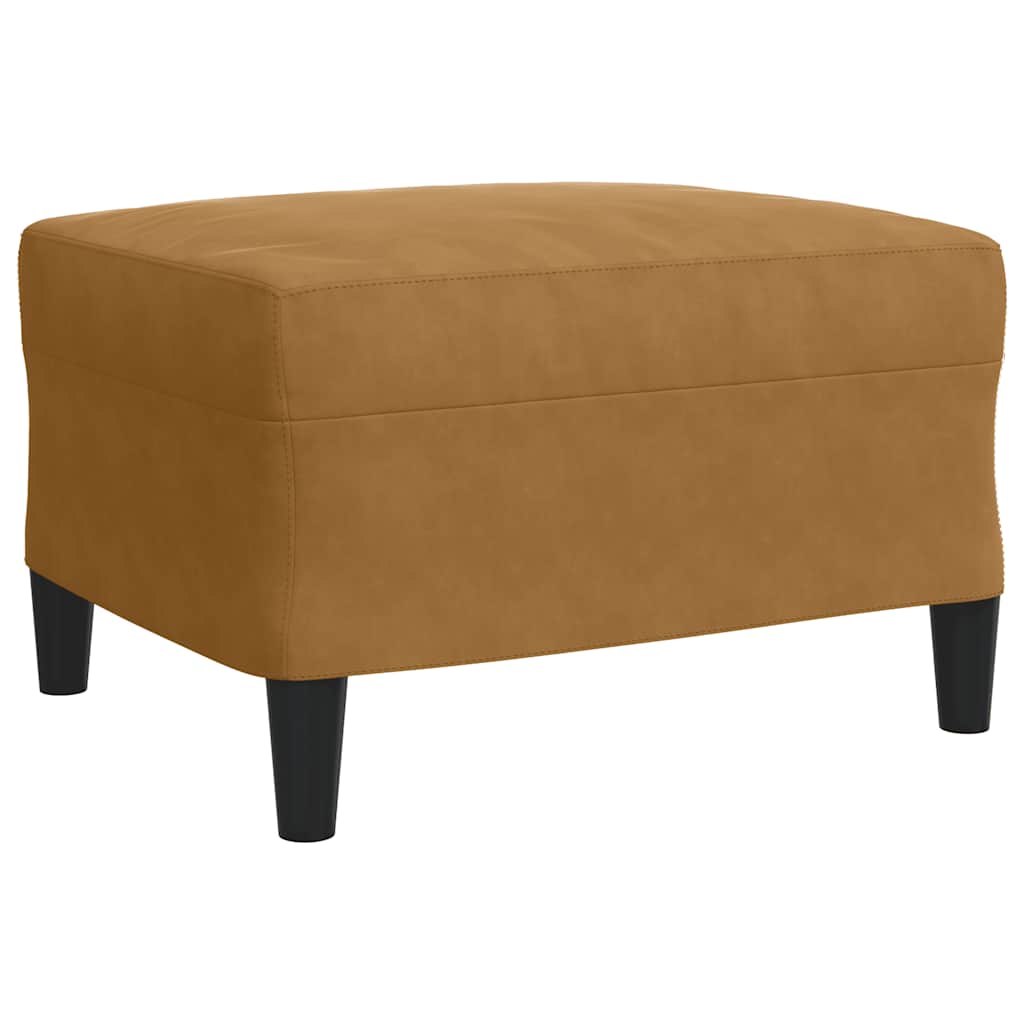 4 Piece Velvet Sofa Set with Cushions Brown