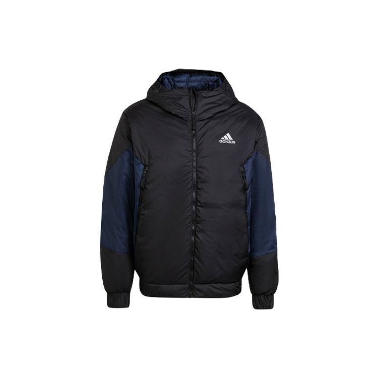 Мужские пуховики Adidas Темно-синие с капюшоном Умеренные GV5353 XS