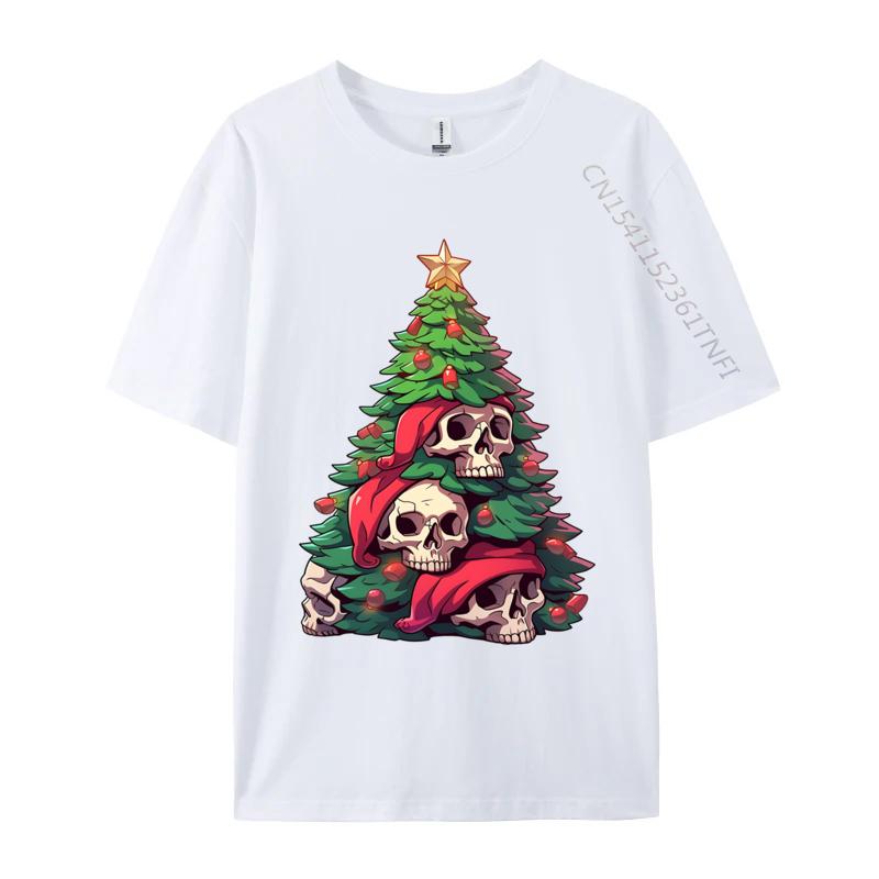 Matching Family Christmas Tree Skeleton Skulls Santa Hat TShirts Cotton Unisex TShirts Printed Autumn TShirt