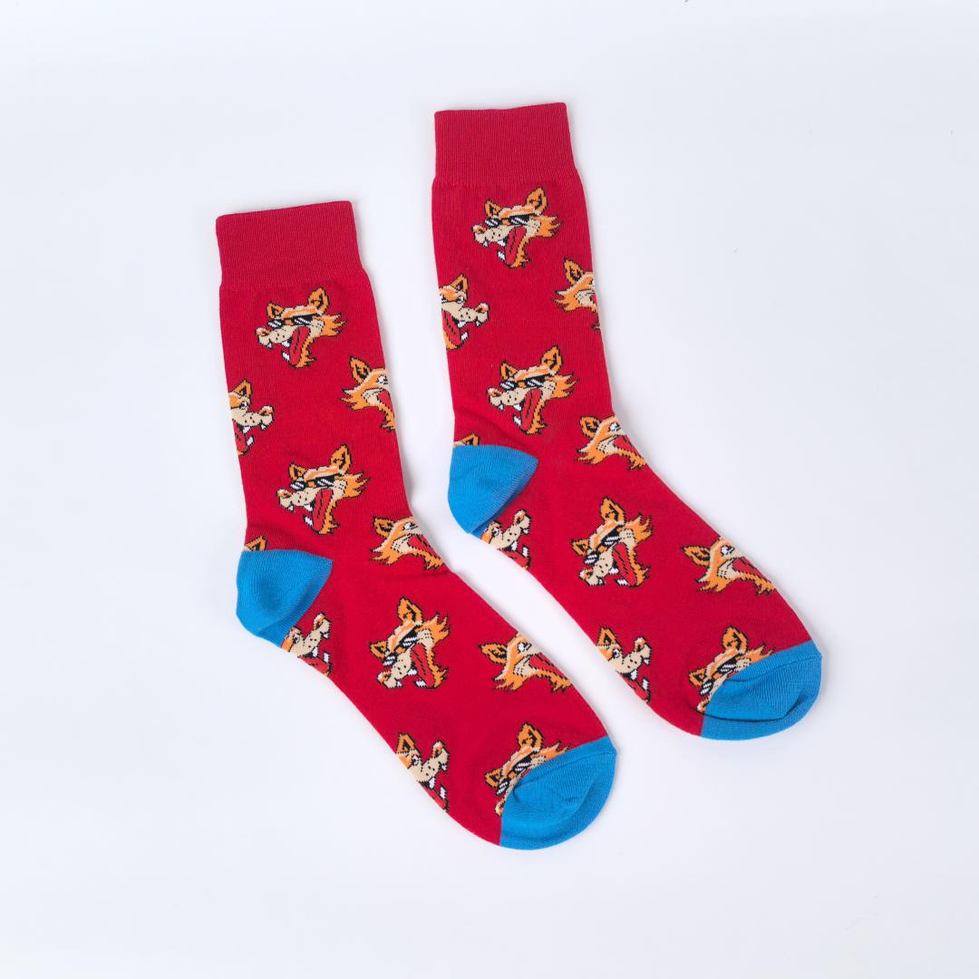 

1 пара мужских носков до середины икры с рисунком волка и леопарда из коллекции «Животные», модная уличная одежда, подходит для ношения в любое время года One Size