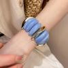 Acrylic Oval Ombre Patchwork Bracelet: Light Luxury, Sweet Temperament, Fashion Jewelry.