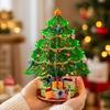 Christmas Card with Freestanding Tree Construction, Paper Greeting Card for Personal Holiday Messages and Gift Presentation, 1 Card