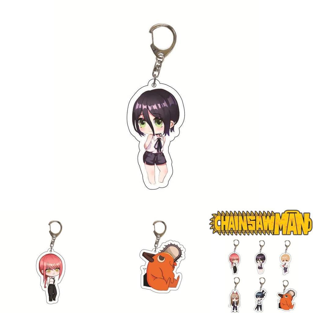 Chainsaw Man Acrylic Keychain Double Sided Printing Cartoon Character Bag Pendant