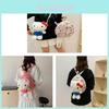 Hello Kitty Cat Plush Cartoon Backpack For Girls Casual Travel Soft Material