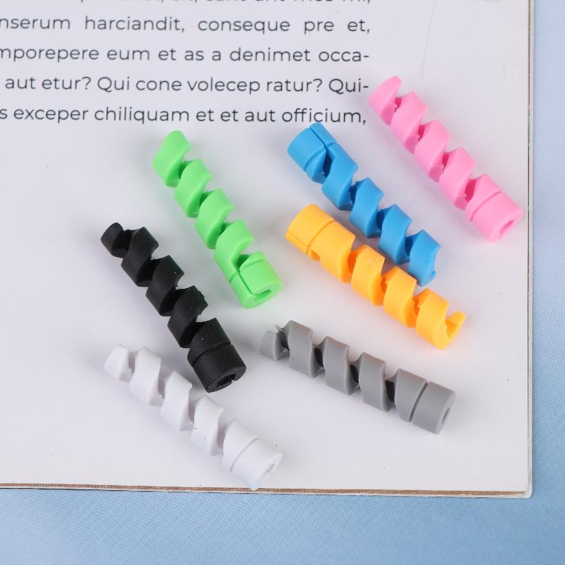 50Pcs Data Cable Wired Earphone Silicone Protective Case Mobile Phone Charging Cable Earphone Cable Spiral Protector