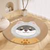 Cute Cartoon Pink Carpet for Girls: Cool-Proof Round Faux Cashmere Bedside Rug.