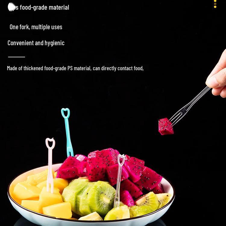 Individually Wrapped Disposable Transparent Plastic Fruit and Cake Forks - Elegant Skewers and Picks