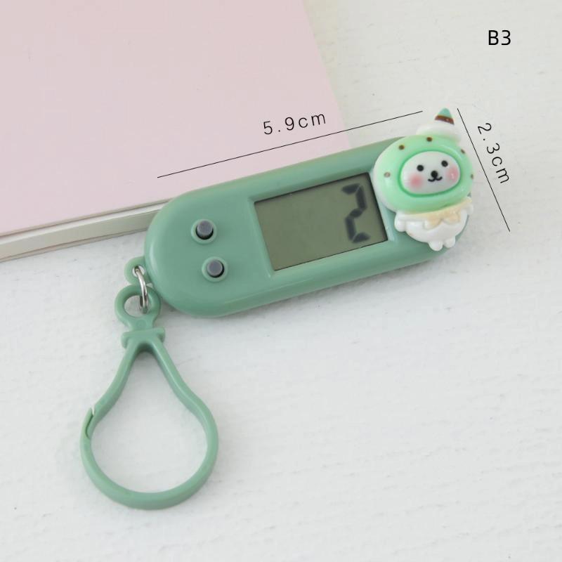 Portable Electronic Clock Keychain Mini Pocket Electronic Oval Hanging Watch Digital Table Time Date Display Clock For Student