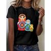 Women's Russian Matryoshka Doll Print T-Shirt Casual Crew Neck Short Sleeve Everyday Top