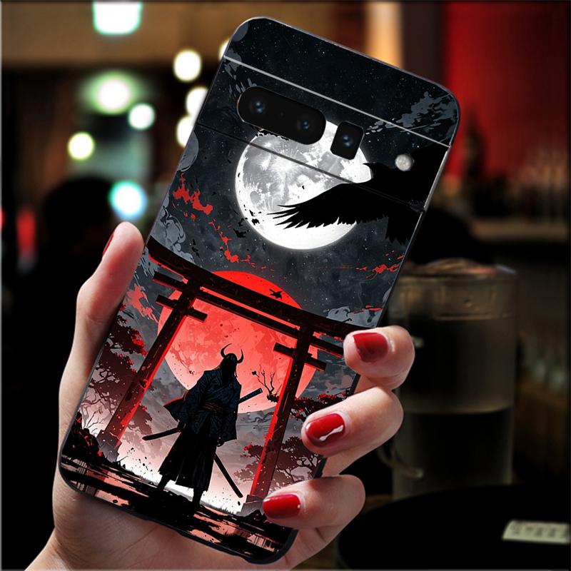 For Google Pixel 10 9 Pro XL Silicone Phone Soft Case For Google Pixel 9A 8A 7A 6A 5 Cover Shell Japanese Samurai Sword Anime