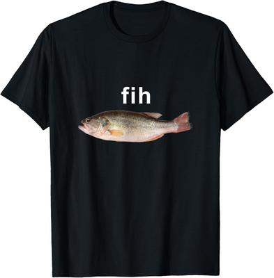„Fih“ Lustiges falsch geschriebenes Fisch-Meme, Schlichtes Humor-T-Shirt Unisex-T-Shirt