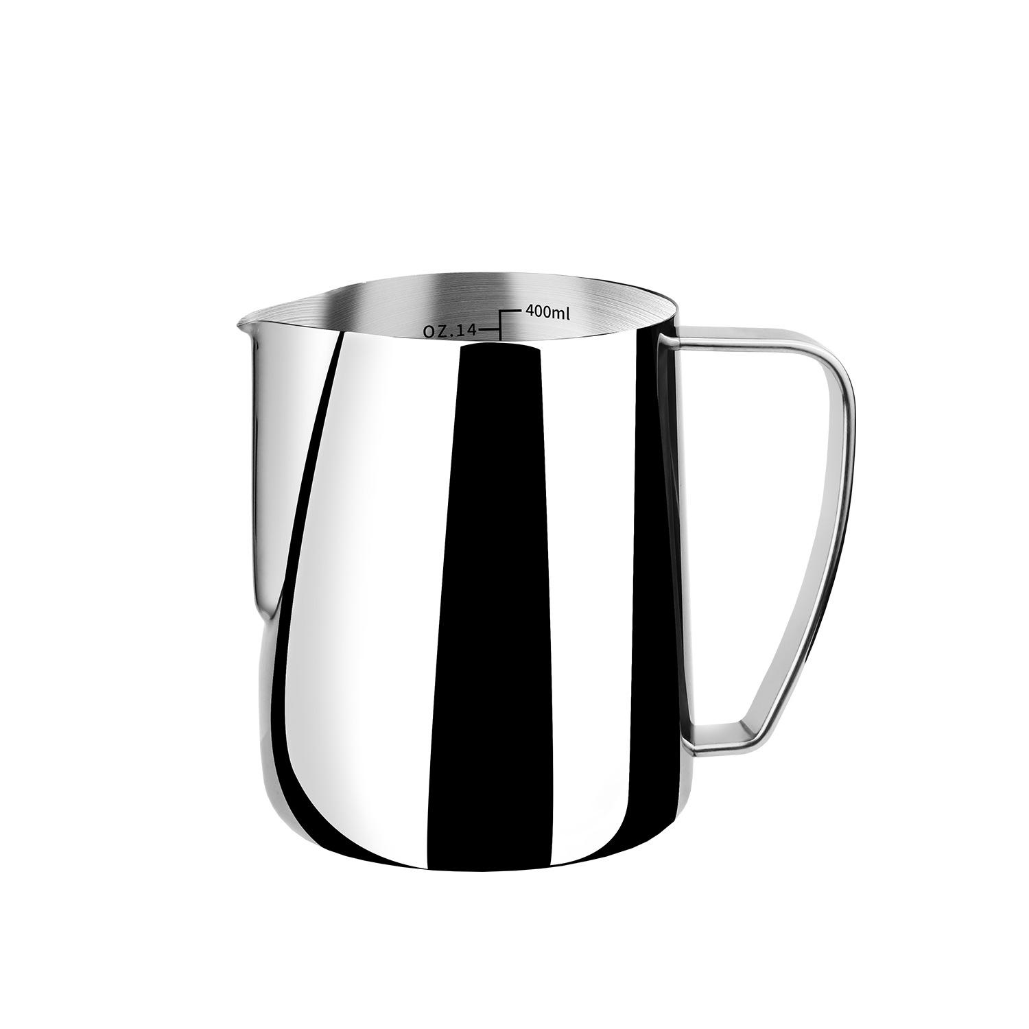 Nibu 304 Stainless Steel Latte Art Milk Frother Jug with Spout and Scale
