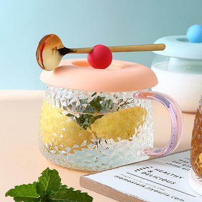 Cup Cover Non-Toxic Silicone Round Universal Water Cup Lid Anti-Dust Coffee Mug Sealed Cap With Spoon Holder Heat-Resistant Lid