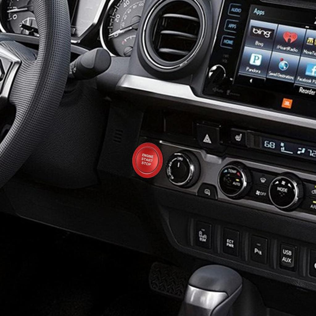 TOMALL Aluminum Engine Start Stop Push Button Cover Trim Compatible with Toyota Tacoma Corolla RAV4 Camry Prius Avalon Mirai Engine Ignition Button