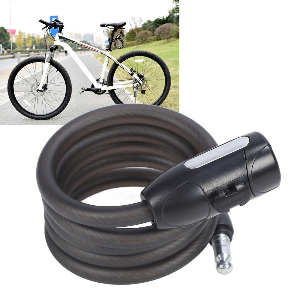 1.5 Meters Bike Lock Cable PVC,Steel Rope Bike Cable Durable Coiled Cable Lock  Scooter Locking