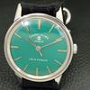 VINTAGE FAVRE LEUBA TWIN POWER 253 HAND-WINDING SWISS MENS GREEN WATCH A702048-5 R208-a702048