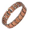 Bracciale Magnetico Rame Antico Rosso Retrò da Uomo - Design Regolabile a Riga Larga per Coppie