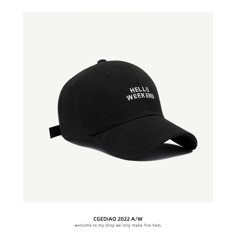 Peaked Cap Women's 2025 New Spring and Summer Versatile Face Small Big Head Circumference Letter Embroidery Curved Brim Baseball Hat