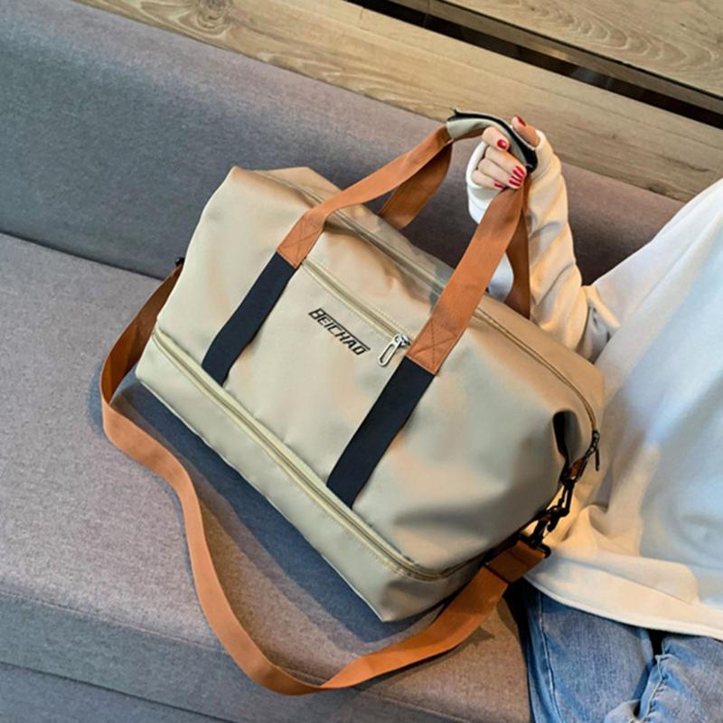 Duffle Bag Independent Shoe Holder Large Capacity Reusable Strong Load Bearing Multi-pocket Storage Splash-proof Dry Wet Outdoor Fitness Bag Travel