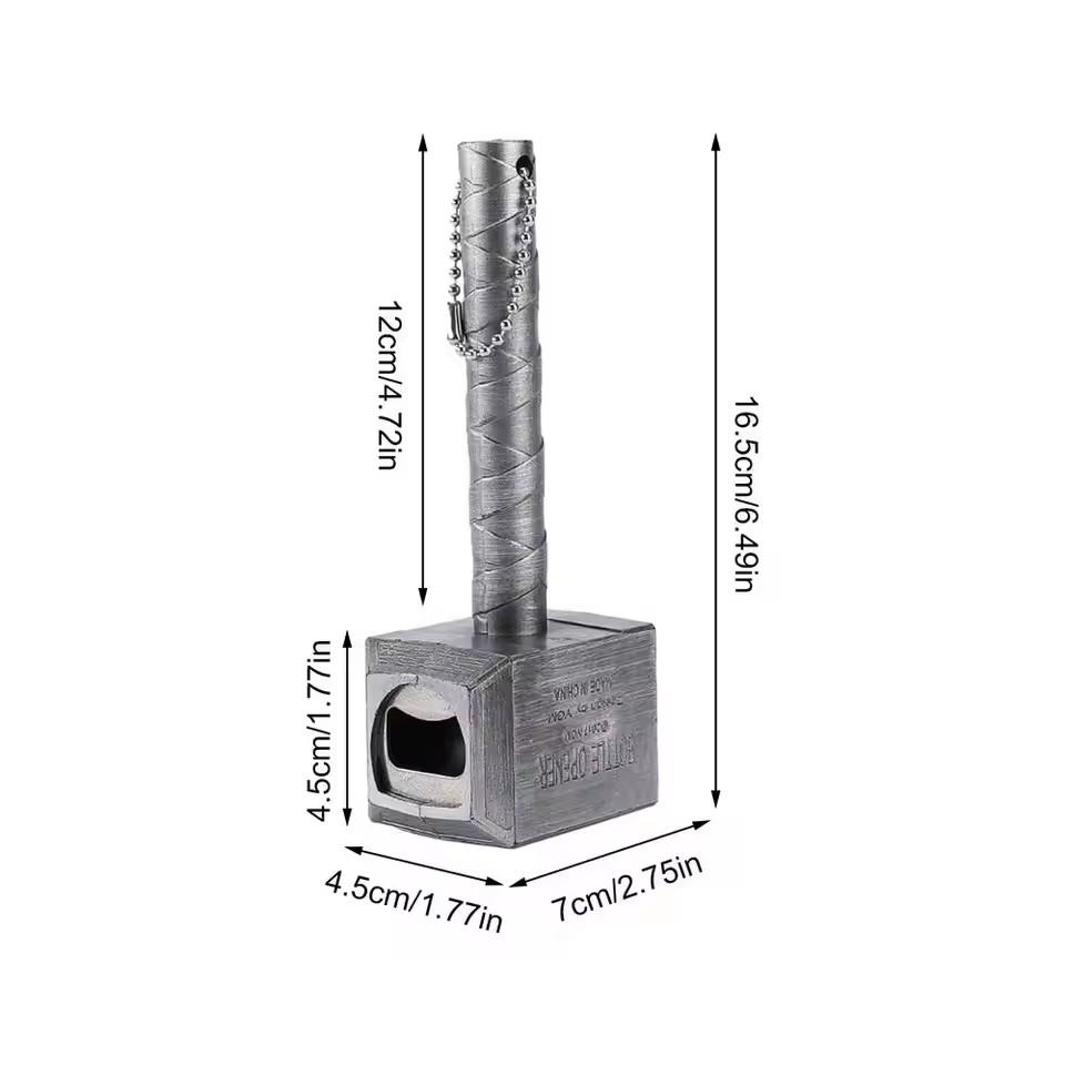 Thors Hammer Bottle Opener Creative Retro Beer Bottle Openers Multifunction Long Handle Beer Corkscrew Keychain Gift For Men