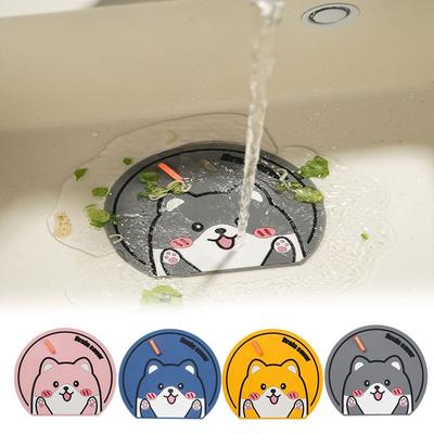 Cute Cartoon Sewer Floor Drain Cover Anti Odor Anti-insect Deodorant Cover Anti-blocking Floor Drain Pad for Bathroom&Kitchen