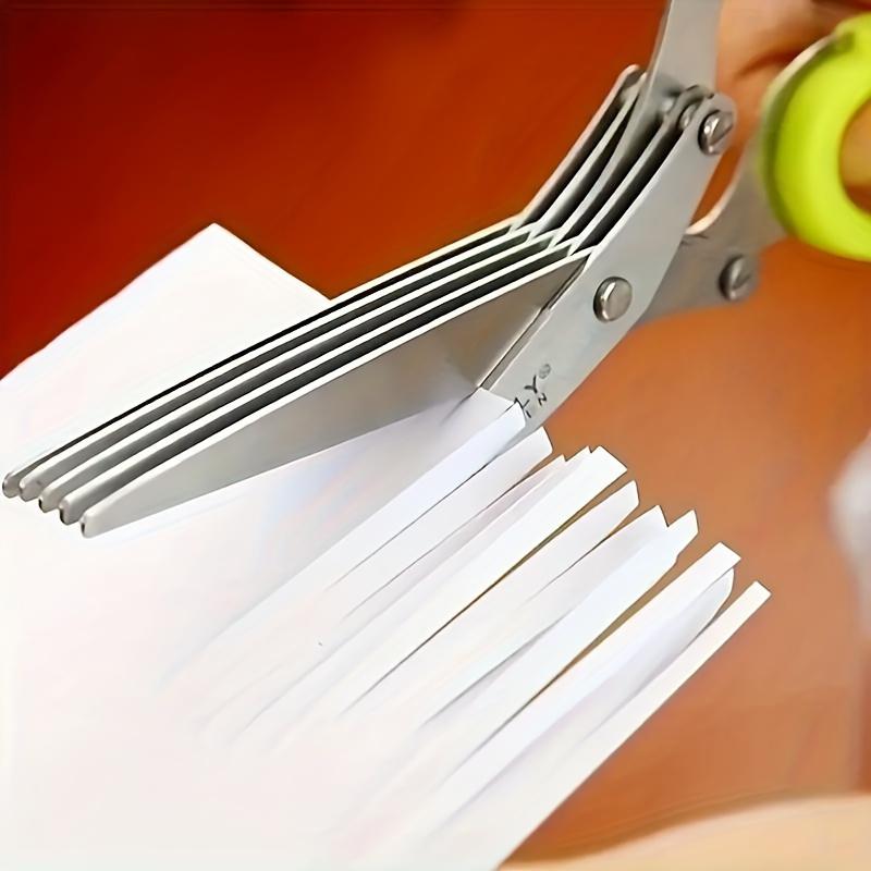 3-Layer Stainless Steel Kitchen Scissors - Versatile Onion & Herb Shredder for BBQ & Indoor Use