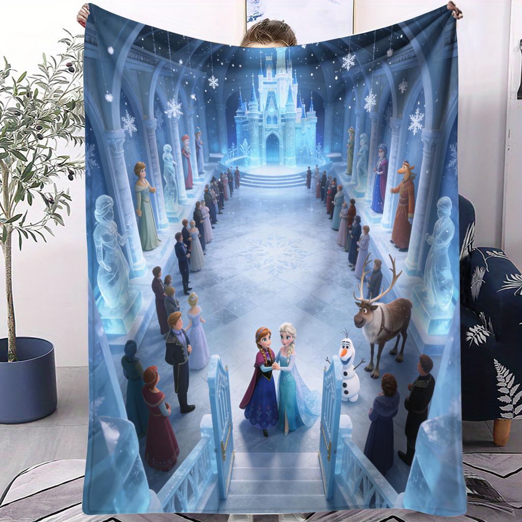 Portable Disney Frozen Lightweight Soft Decor Small Cover Blanket Four Season Suitable For Picnic Bed Sofa Car Nap Daily Gift