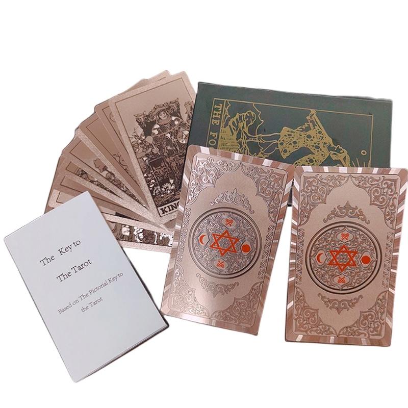New Arrival Tarot Cards With Gold Foil Waterproof Plastic Pvc Playing Cards For Tabletop Games