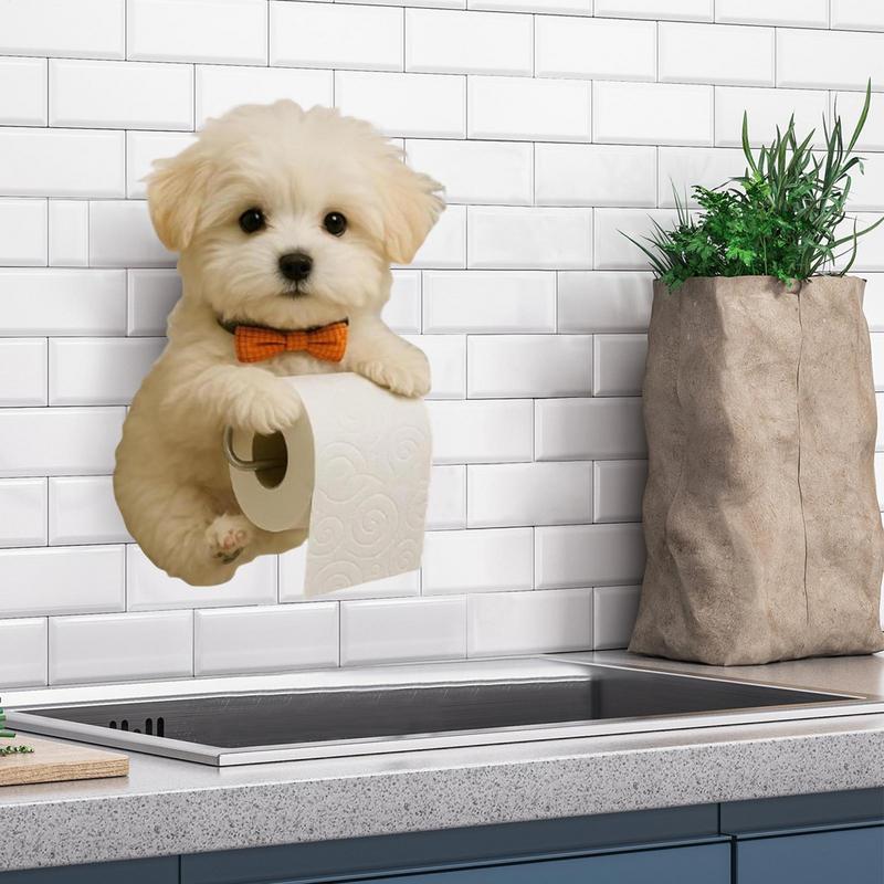 Paper Towel Holder Animal Paper Towel Holder Space-Saving Decorative Dog Shape Creative Rack For Kitchen Small Spaces Farmhouse