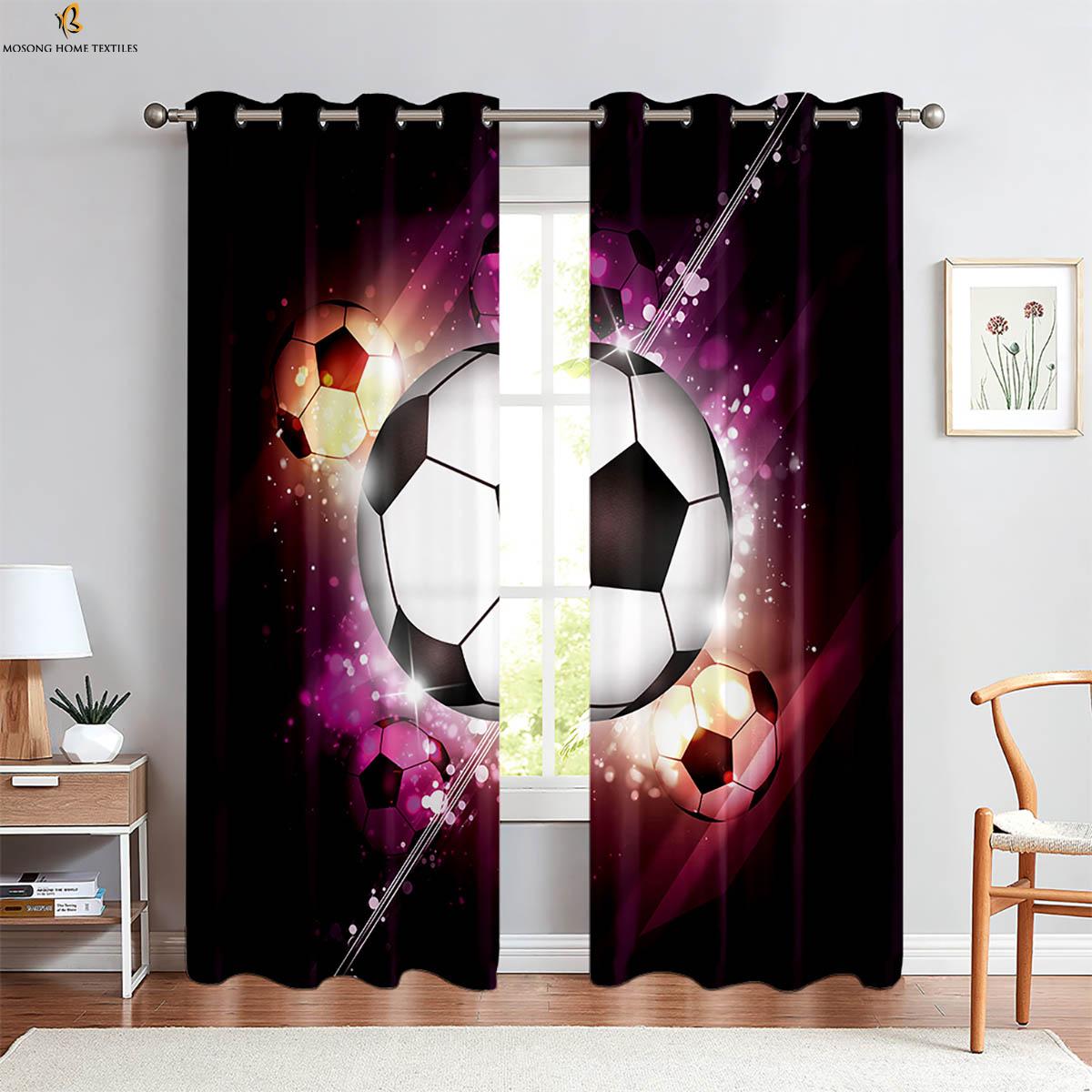 

Разбейте кирпичную стену Крутой футбол 3D Печатные шторы Детская комната Гостиная Кухня Спальня Декоративные шторы 2 шт. W140xH250(CM)x2PCS&Rod pocket