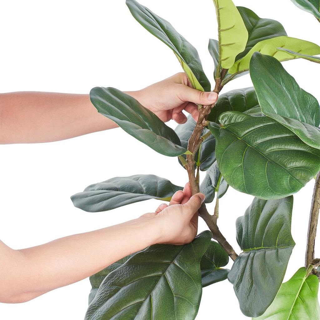 Artificial Fiddle Leaf Fig Tree, 5 FT, Secure PE Material & Anti-Tip Tilt Protection Low-Maintenance Faux Plant, Lifelike Green Fake Potted Tree for