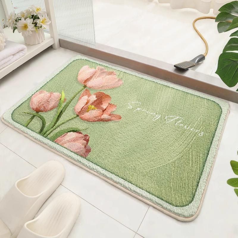Bathroom Floor Mat Absorbent Toilet Door Foot Mat Household Thickened Non-slip Toilet Toilet Imitation Cashmere Carpet