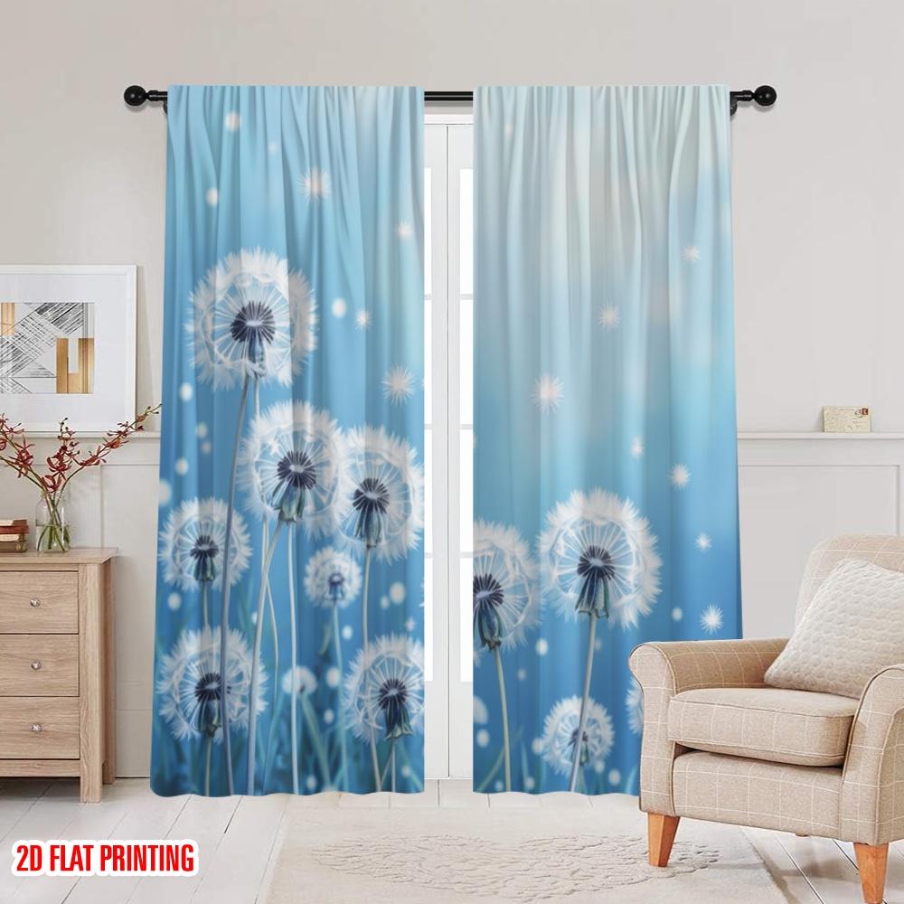 2 Stück, 2D-Flachdruck Vorhang Beliebte Löwenzahnträume Vielseitig Langlebig Polyester (ohne Stange) Art Deco Festlich für Zimmer,