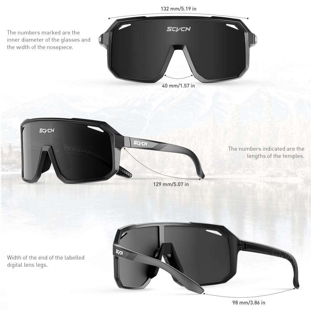SCVCN Mountaineering Glasses Cycling Glasses Fashion Sunglasses for Men MTB Bike Bicycle Eyewear Sports UV400 Hunting Driving