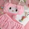 Lencería Cosplay Invierno Terciopelo Top de Tubo y Braguitas Kawaii Conejitas Pijamas Para Mujer Ropa de Dormir Conjuntos Loungewear