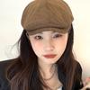 Blogger's same style forward hat for women, summer cotton and linen, breathable retrok-style british beret, reverse cap for men