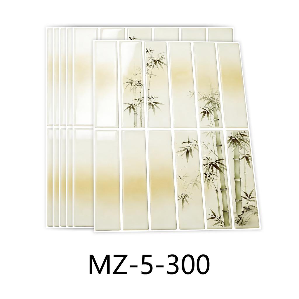 10/20/30Pcs 3D Tile Stickers 24x30cm Chinese Ink Landscape Wall Decals - Waterproof PVC Self-Adhesive Wallpaper for Kitchen Bathroom - Multi Designs