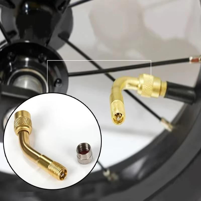 Motorcycle 45 90 135 Degree Angle Bent Valve Adaptor Golden Silver Tyre Tube Valve Extension Adapter for Truck Car Motor Bike
