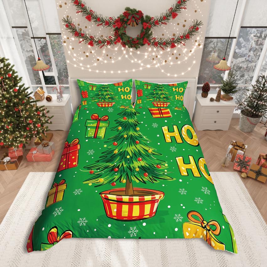 Homewish Merry Christmas Duvet Cover SetFestival Xmas For Girls Bedding SetHappy New Year Decor