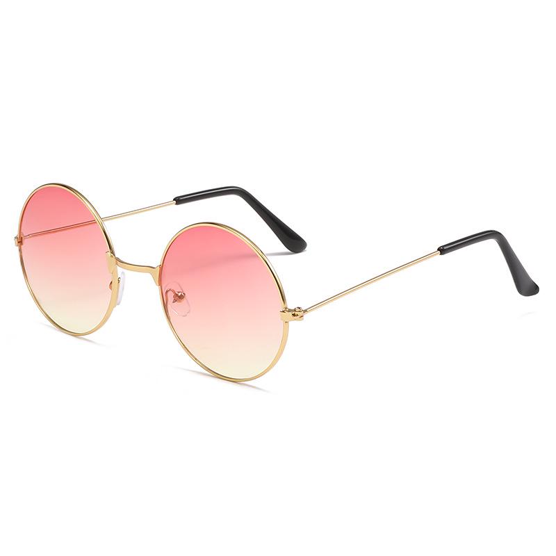 Retro Round Sunglasses with Ocean Lenses - Trendy Colorful Round Frame