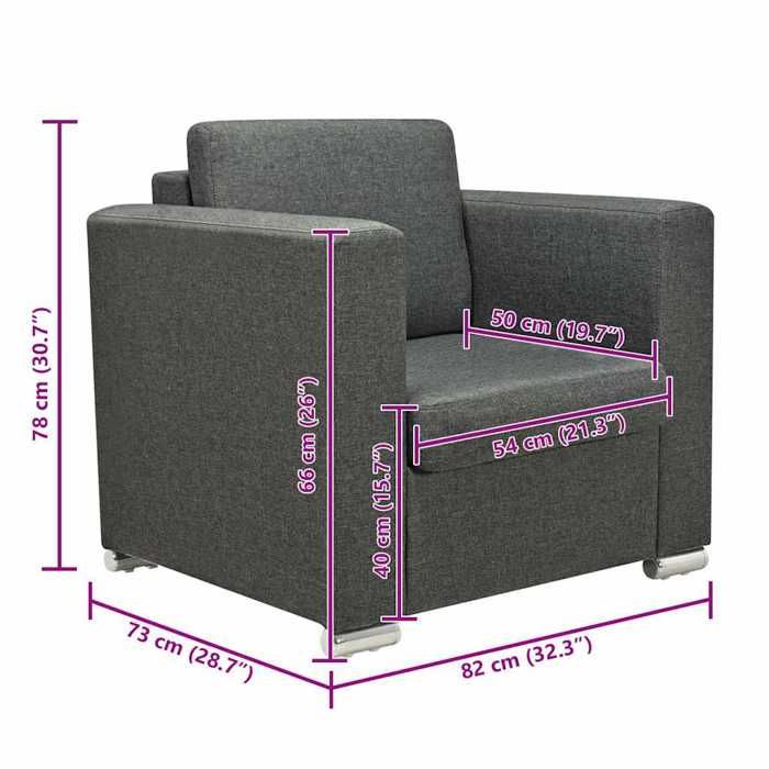 VidaXL Armchair Dark Grey Fabric