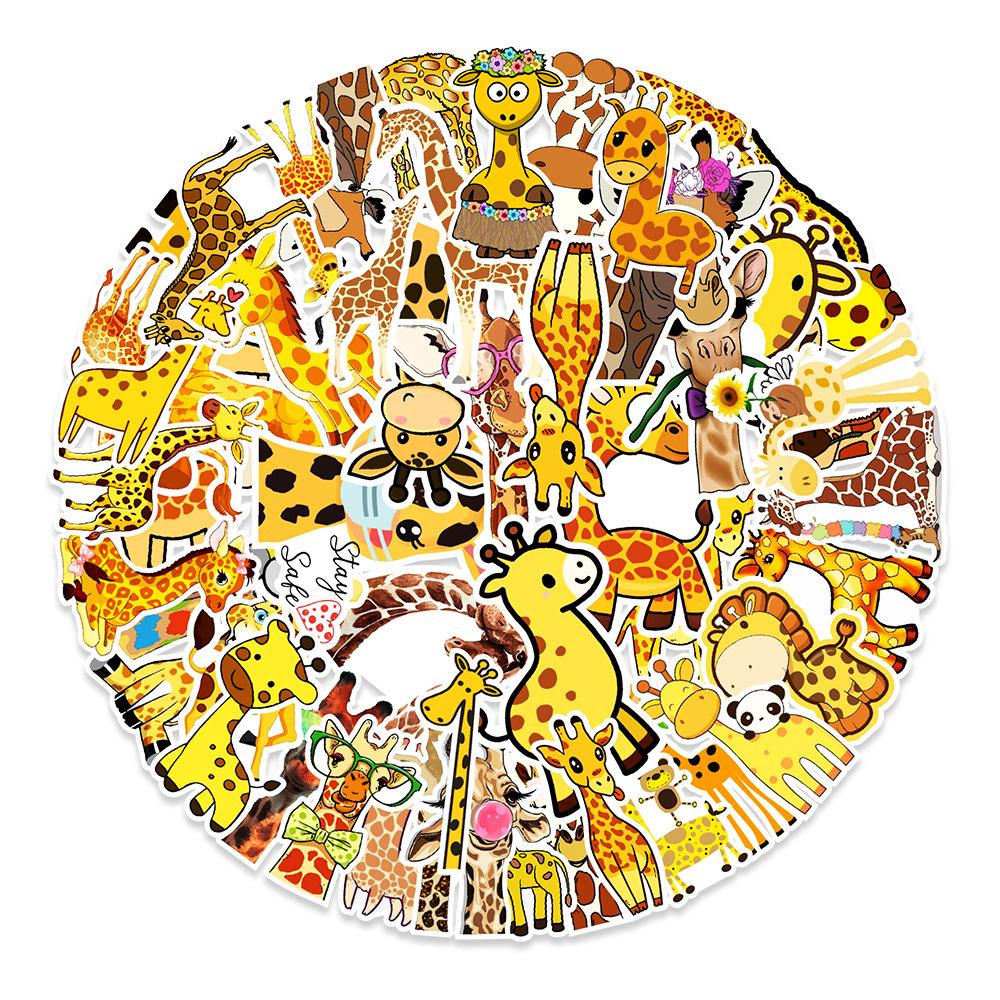 50 Giraffe Cartoon Stickers Laptop Tablet Guitar Decorative Stickers